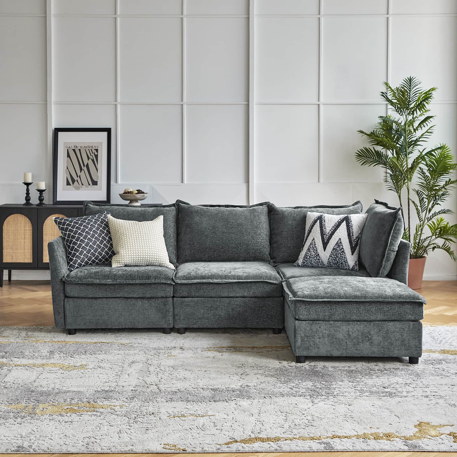 Harmetrix Oversized Soft Sectional Couch with Storage - Image 45