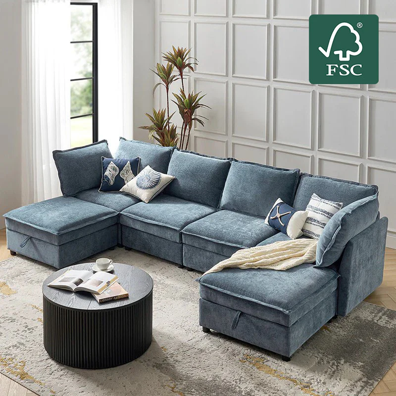 Harmetrix Oversized Soft Sectional Couch with Storage - Image 49
