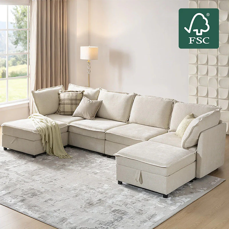 Harmetrix Oversized Soft Sectional Couch with Storage - Image 54