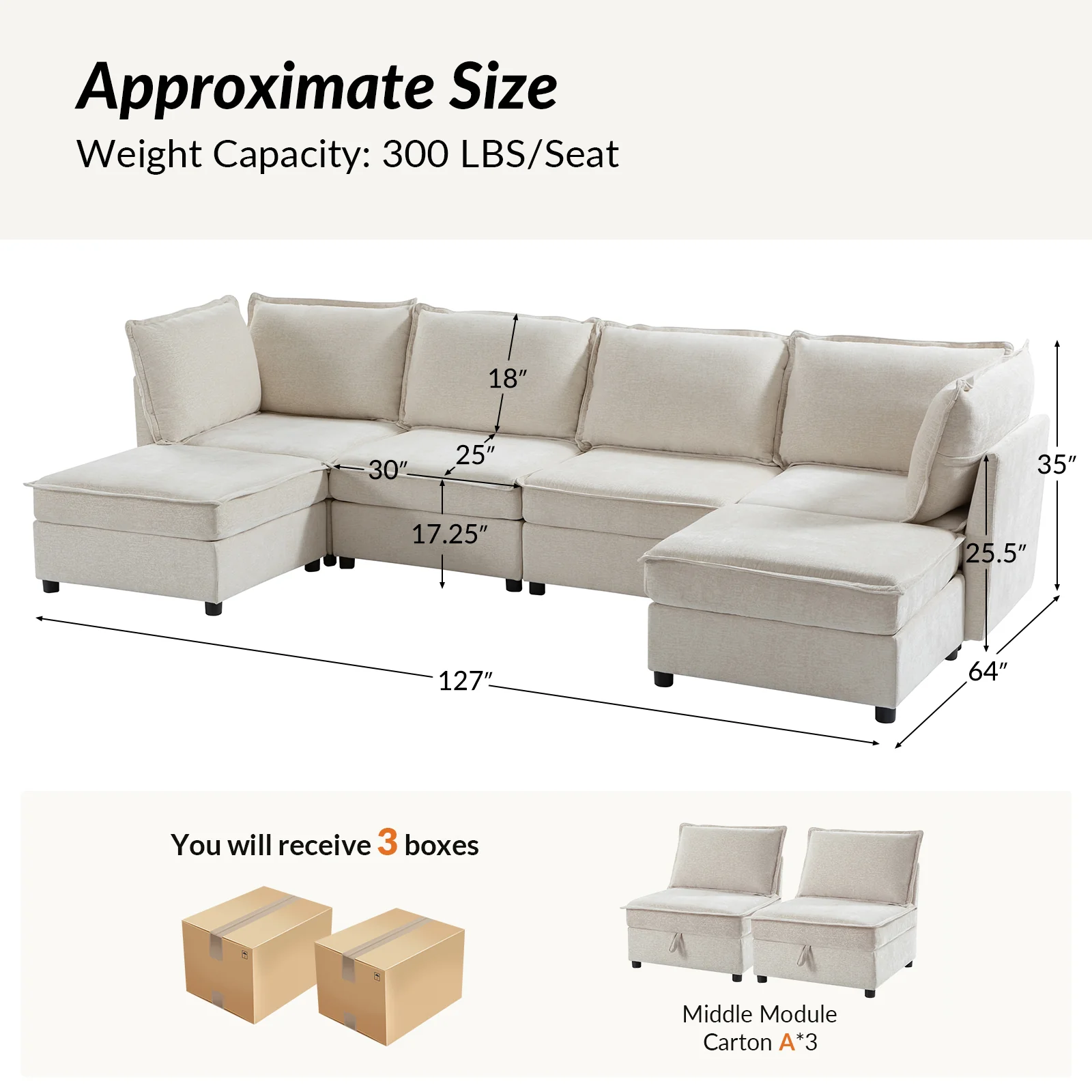 Harmetrix Oversized Soft Sectional Couch with Storage - Image 56