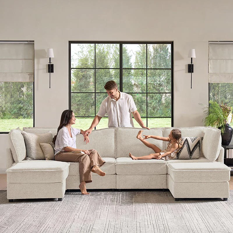 Harmetrix Oversized Soft Sectional Couch with Storage - Image 57