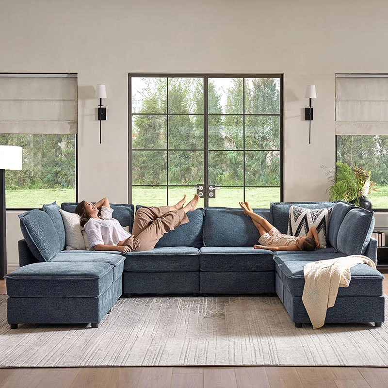Harmetrix Oversized Soft Sectional Couch with Storage - Image 6
