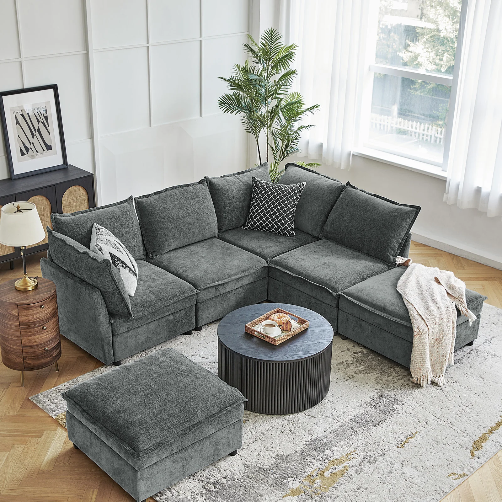 Harmetrix Oversized Soft Sectional Couch with Storage - Image 61
