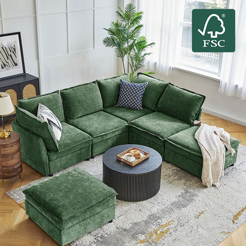 Harmetrix Oversized Soft Sectional Couch with Storage - Image 80