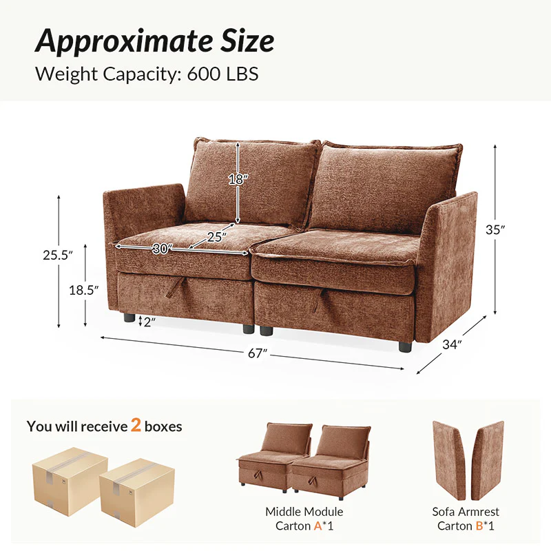 Harmetrix Oversized Soft Sectional Couch with Storage - Image 88