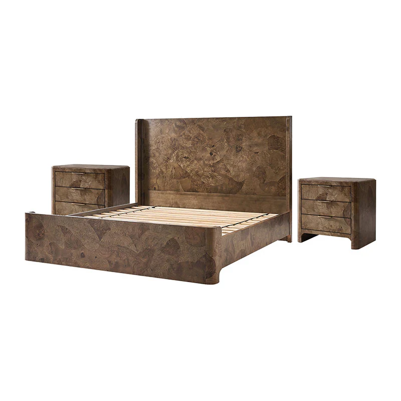 Virel 3-Piece Modern Marquetry Bedroom Set - Image 4