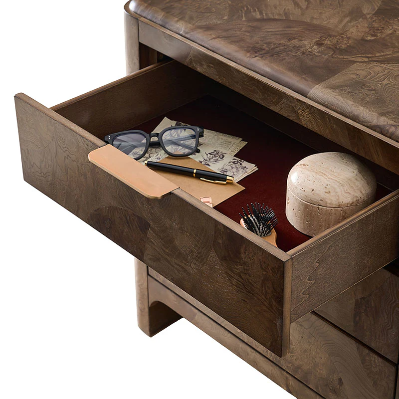 Virel 4-Piece Modern Marquetry Bedroom Set with 5-Drawer Chest - Image 10