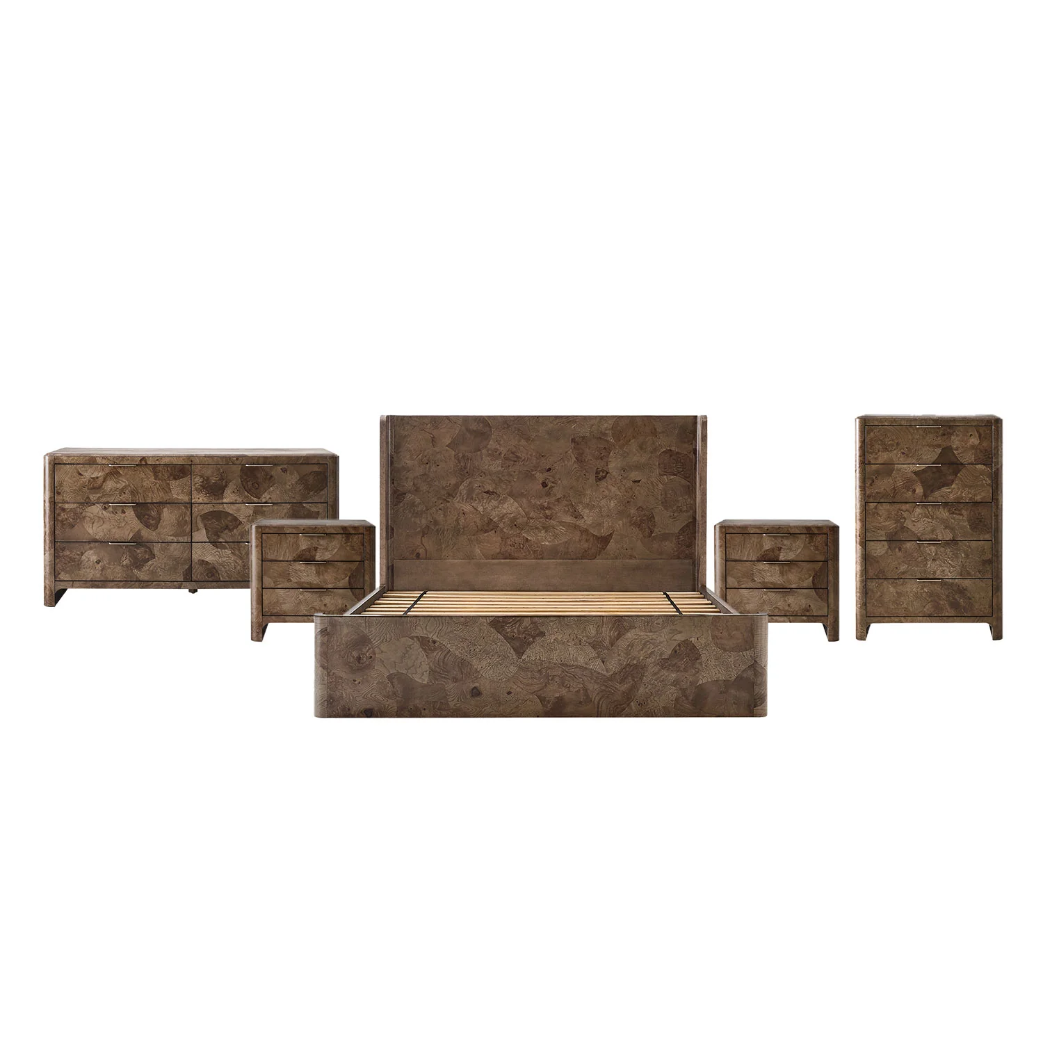 Virel 5-Piece Modern Marquetry Bedroom Set - Image 5