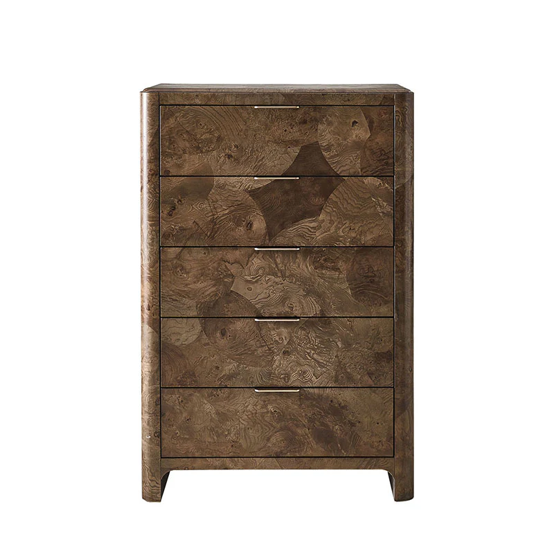 Virel Modern Marquetry 5-Drawer Chest - Image 4