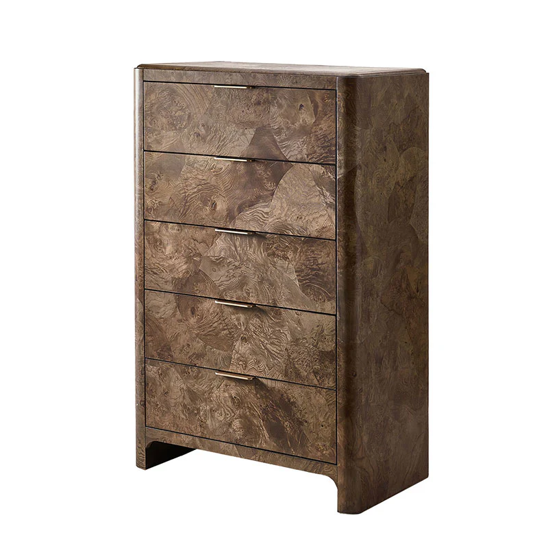 Virel Modern Marquetry 5-Drawer Chest - Image 5