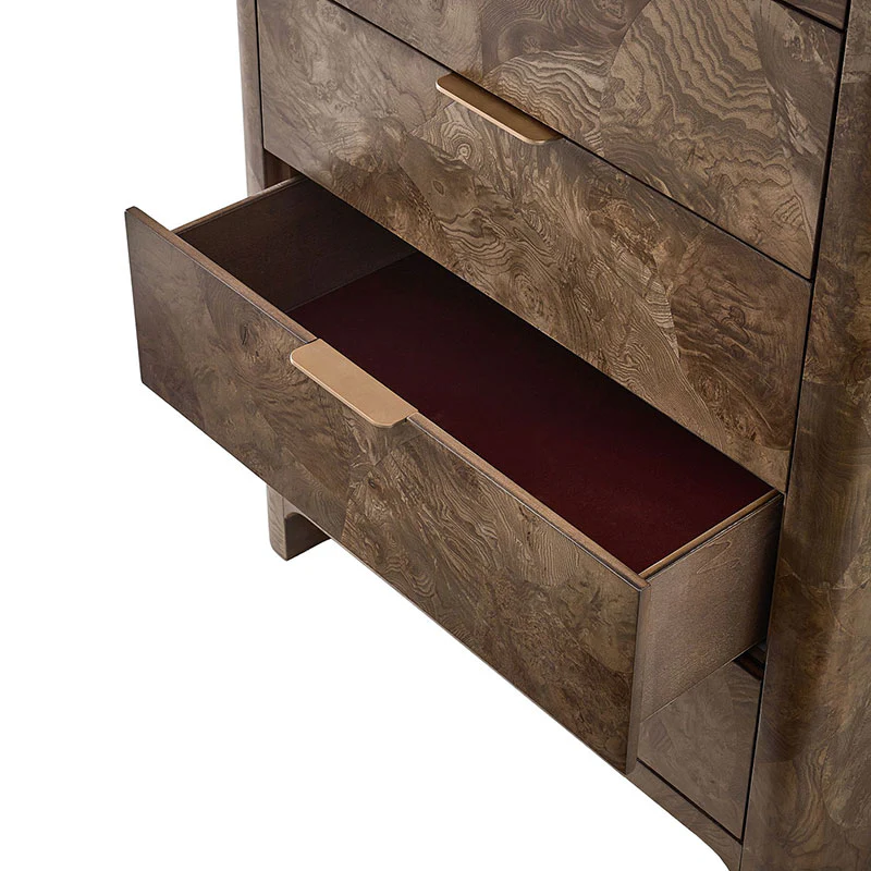 Virel Modern Marquetry 5-Drawer Chest - Image 7