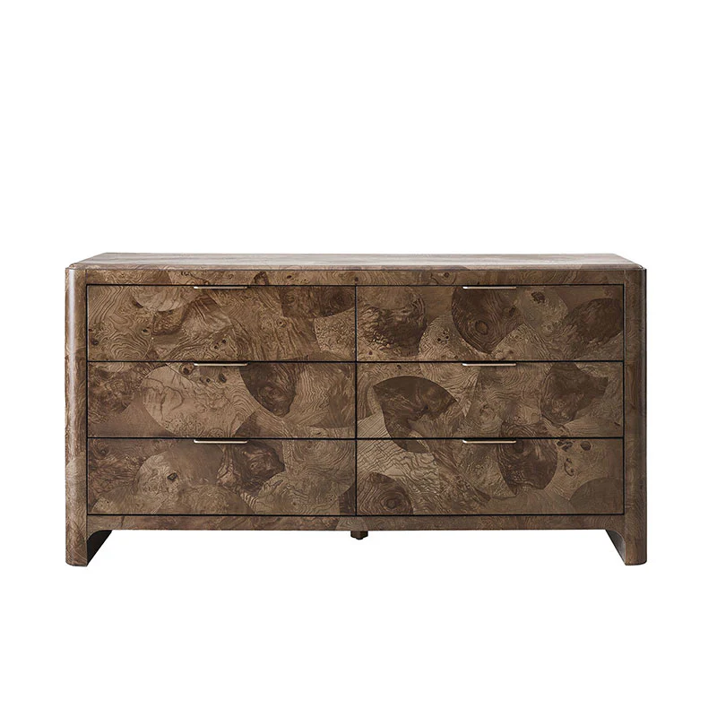 Virel Modern Marquetry 6-Drawer Dresser - Image 4