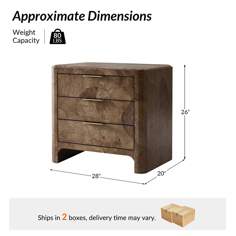 Virel Modern Marquetry Nightstand - Image 11