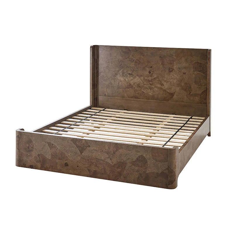 Virel Modern Marquetry Wingback Bed - Image 5