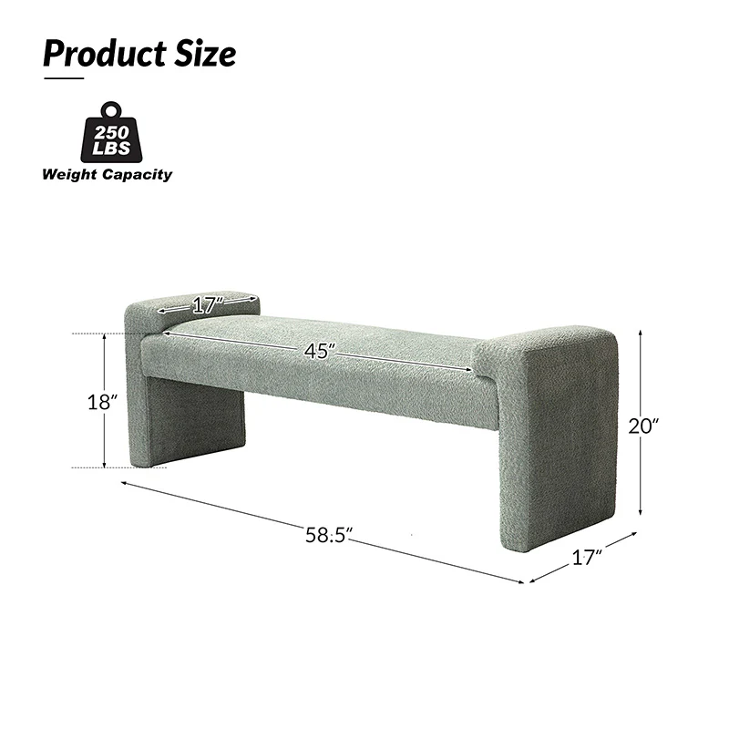 Vittoriano Upholstered Bed Foot Bench - Image 11