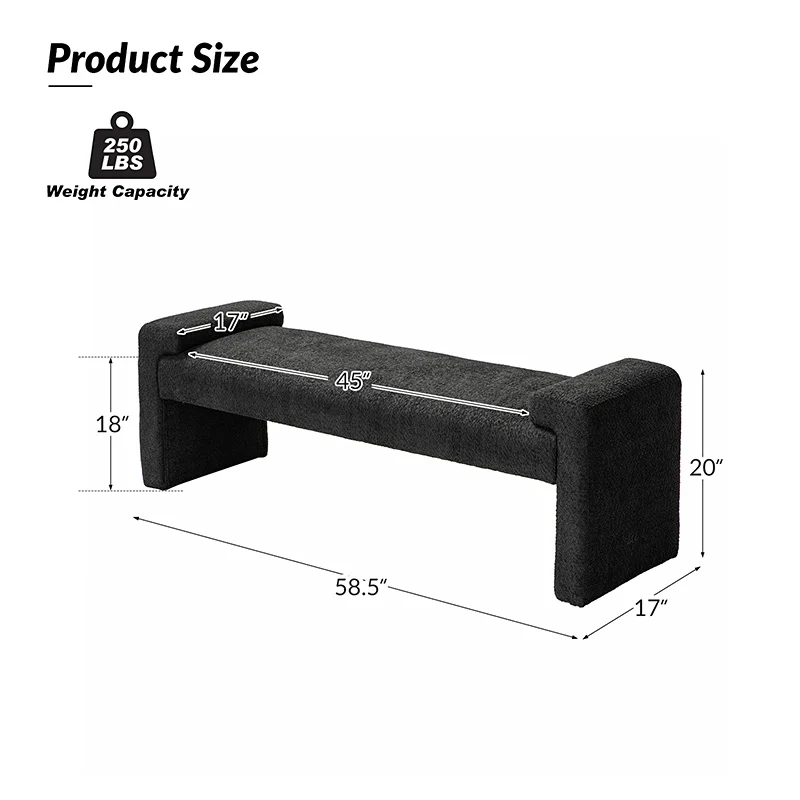 Vittoriano Upholstered Bed Foot Bench - Image 27