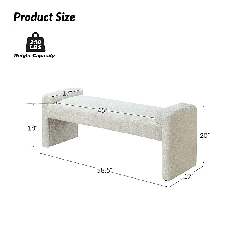Vittoriano Upholstered Bed Foot Bench - Image 3