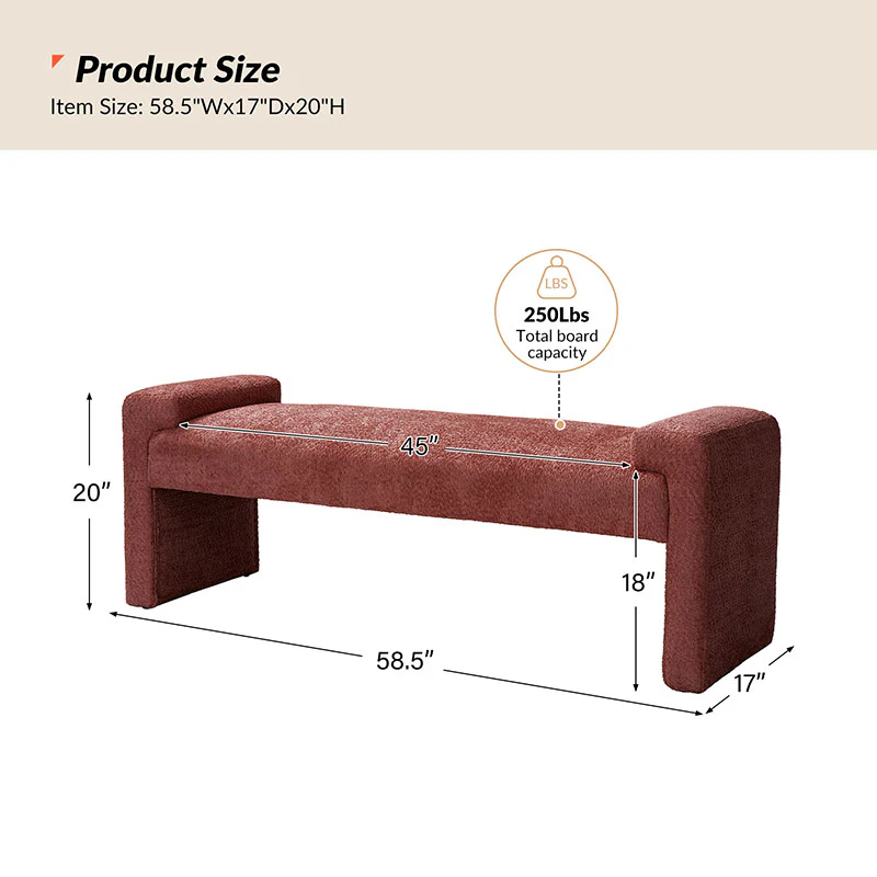 Vittoriano Upholstered Bed Foot Bench - Image 35