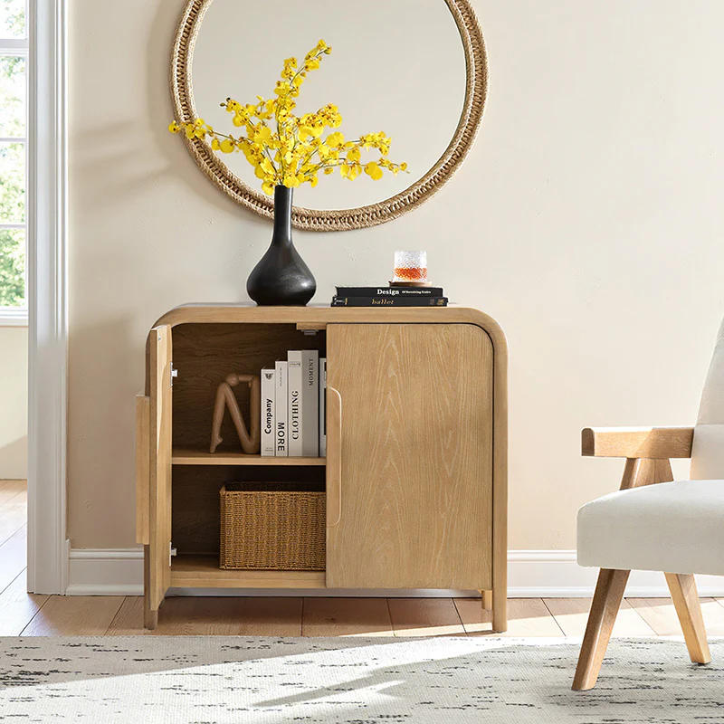 Vittorio Modern Accent Cabinet – Solid Wood Storage Console