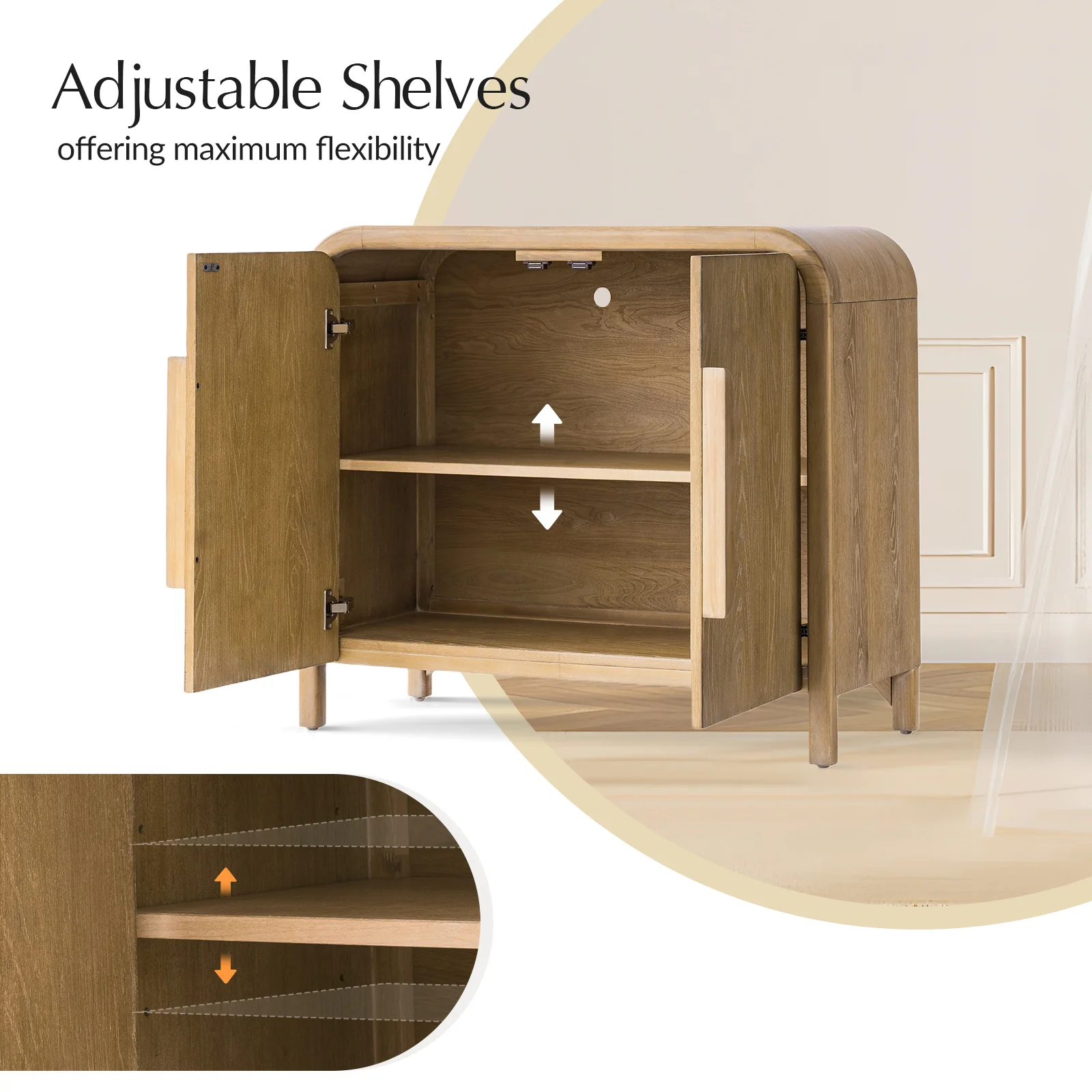 Vittorio Modern Accent Cabinet – Solid Wood Storage Console - Image 13