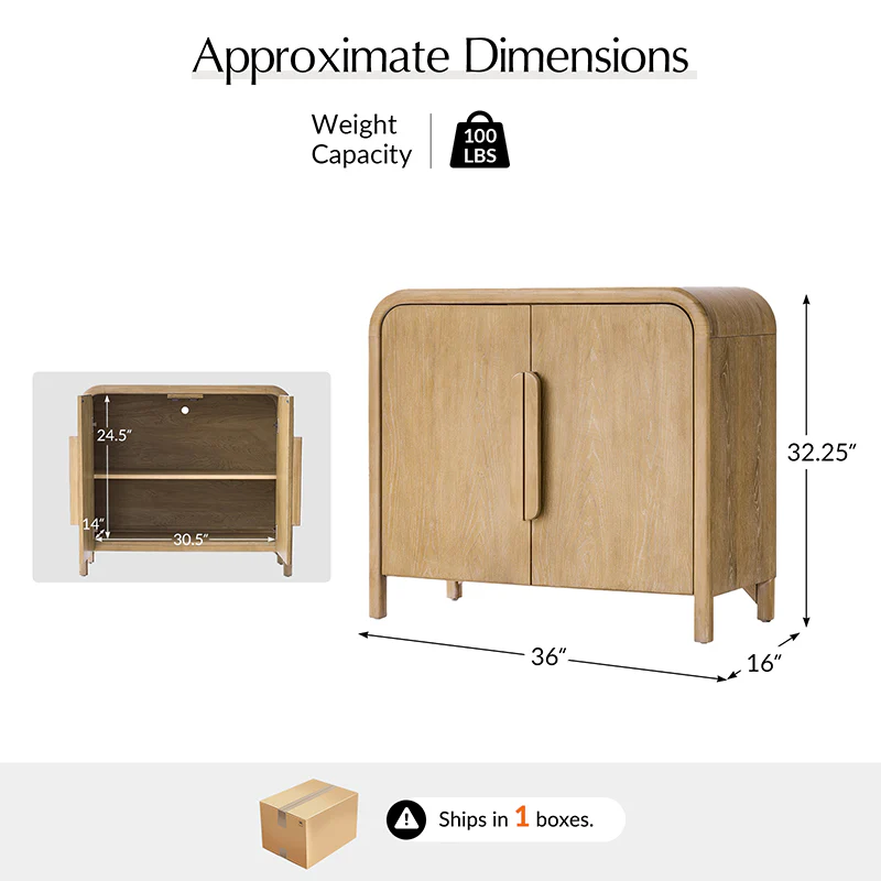 Vittorio Modern Accent Cabinet – Solid Wood Storage Console - Image 3