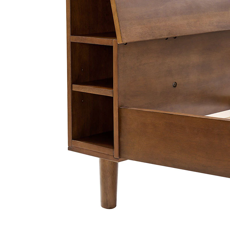 Vivian Solid Wood Platform Bed with USB Ports and Storage Headboard - Image 16