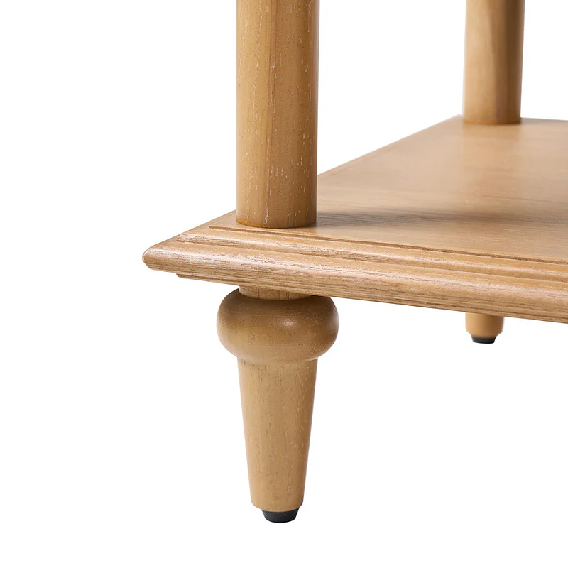 Multi-Functional Traditional Wood Nightstand with Open Shelf - Image 15