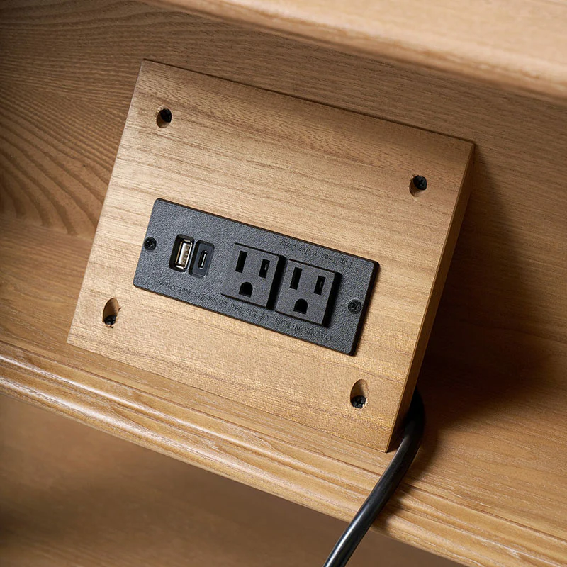 Multi-Functional Traditional Wood Nightstand with Open Shelf - Image 16