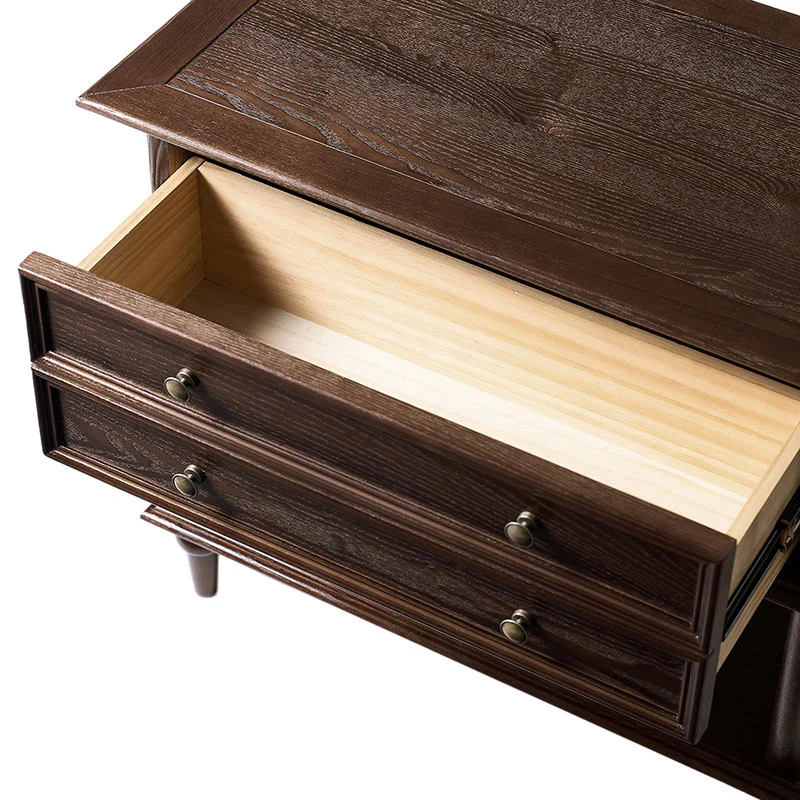 Multi-Functional Traditional Wood Nightstand with Open Shelf - Image 6