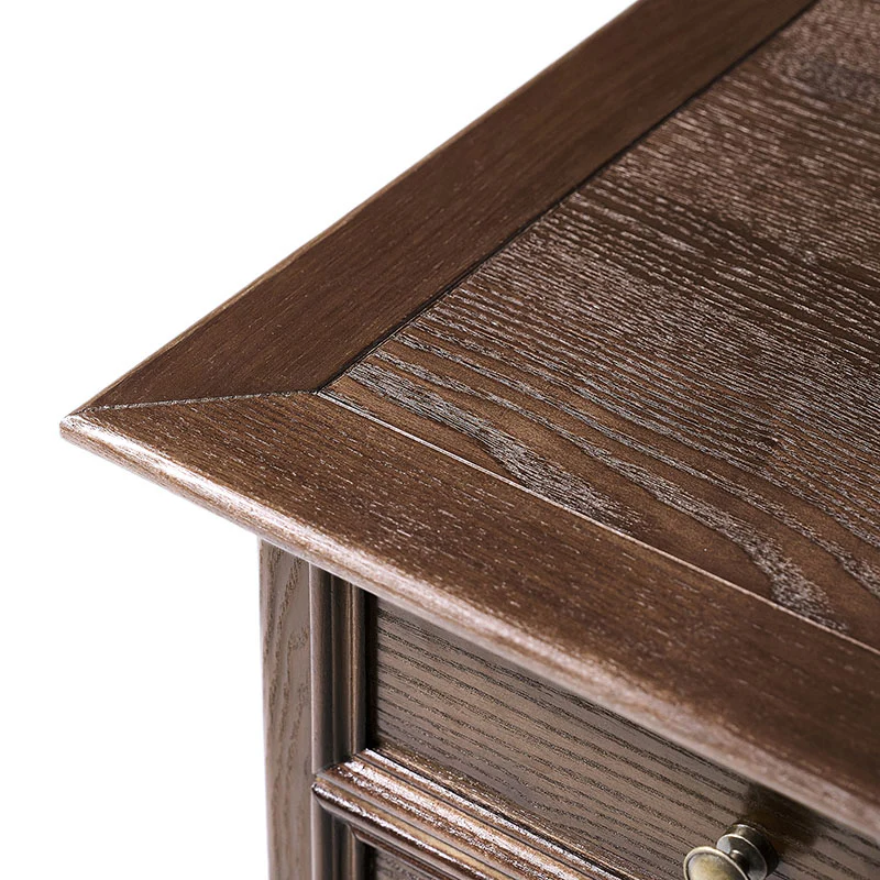 Multi-Functional Traditional Wood Nightstand with Open Shelf - Image 7
