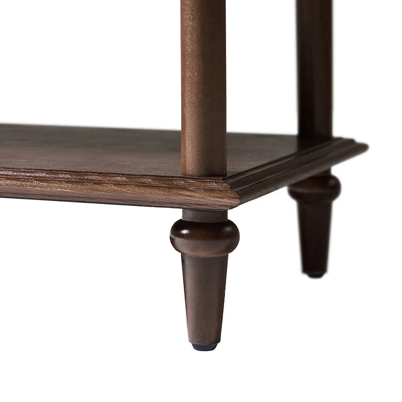 Multi-Functional Traditional Wood Nightstand with Open Shelf - Image 8