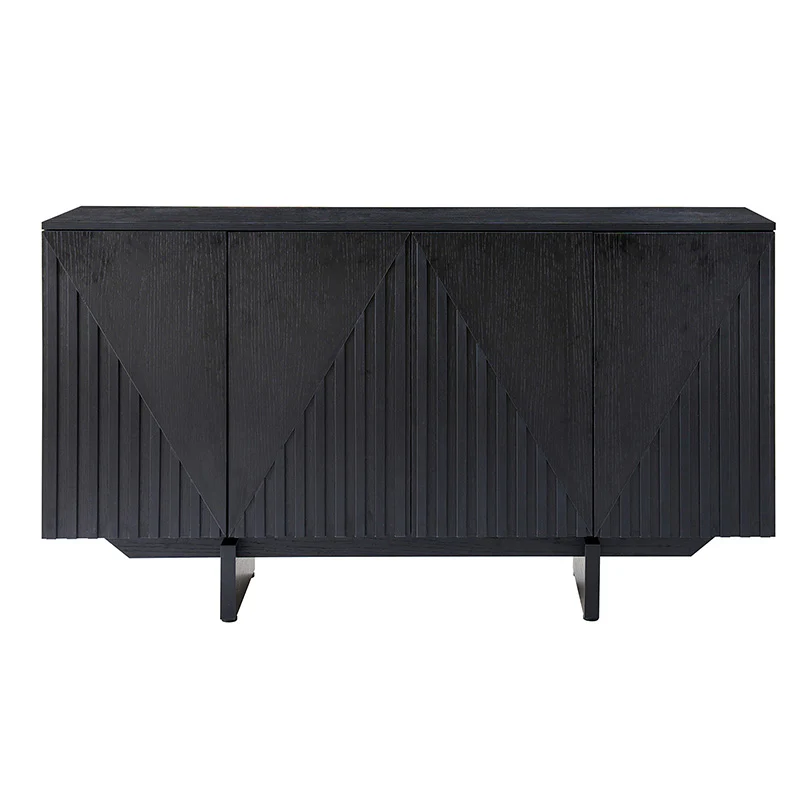 Dietreich Wooden Buffet Sideboard with Deep Embossed Texture - Image 14