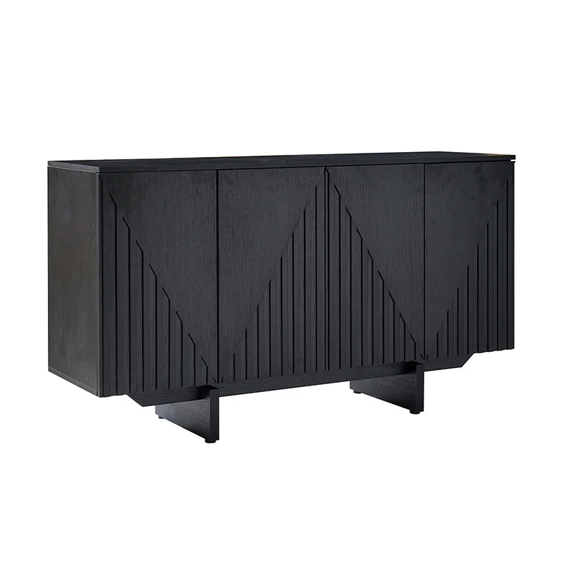 Dietreich Wooden Buffet Sideboard with Deep Embossed Texture - Image 15