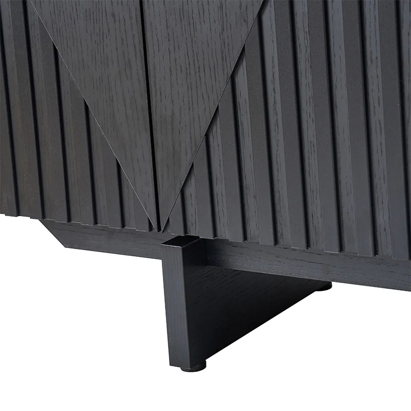 Dietreich Wooden Buffet Sideboard with Deep Embossed Texture - Image 17