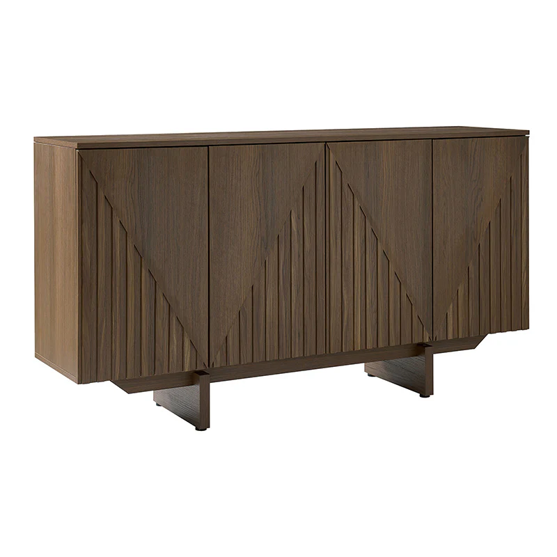 Dietreich Wooden Buffet Sideboard with Deep Embossed Texture - Image 6
