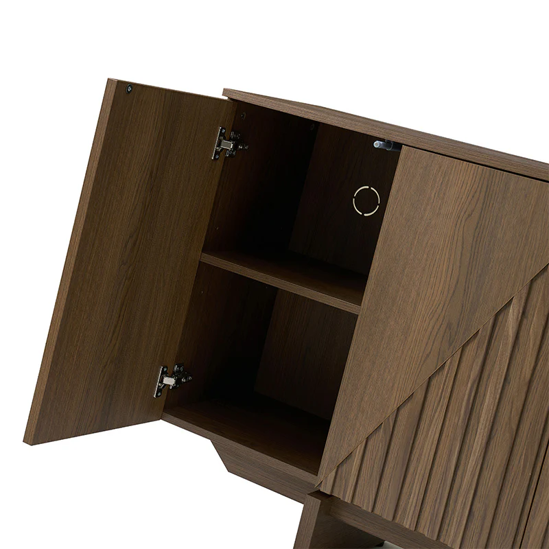 Dietreich Wooden Buffet Sideboard with Deep Embossed Texture - Image 7