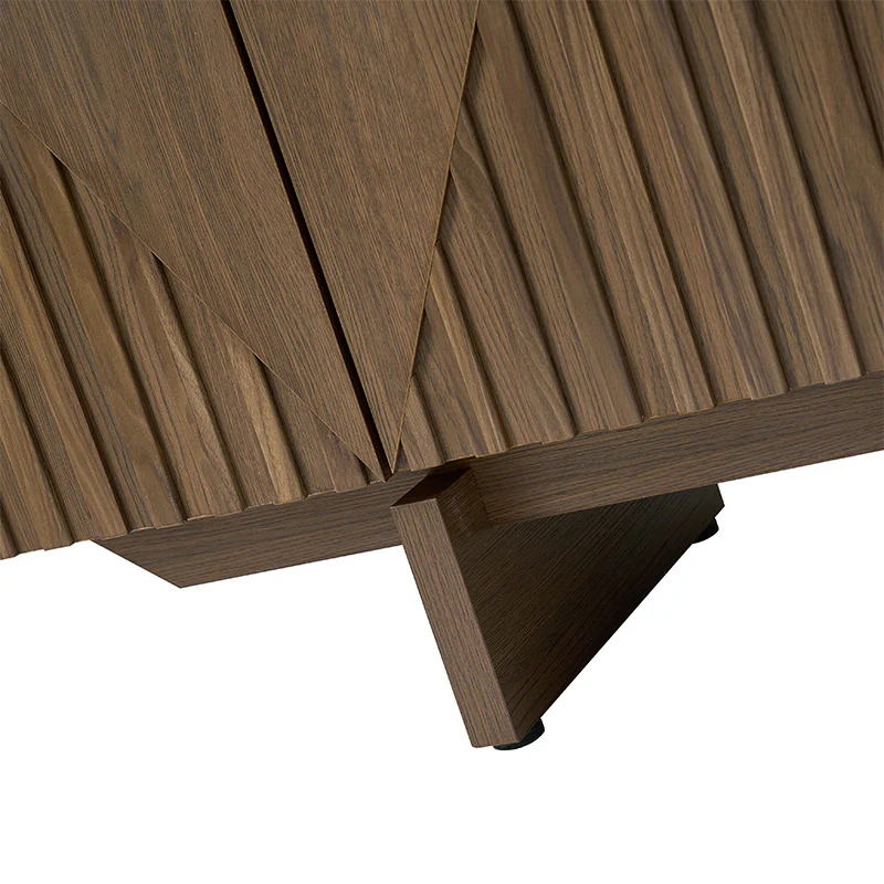 Dietreich Wooden Buffet Sideboard with Deep Embossed Texture - Image 9