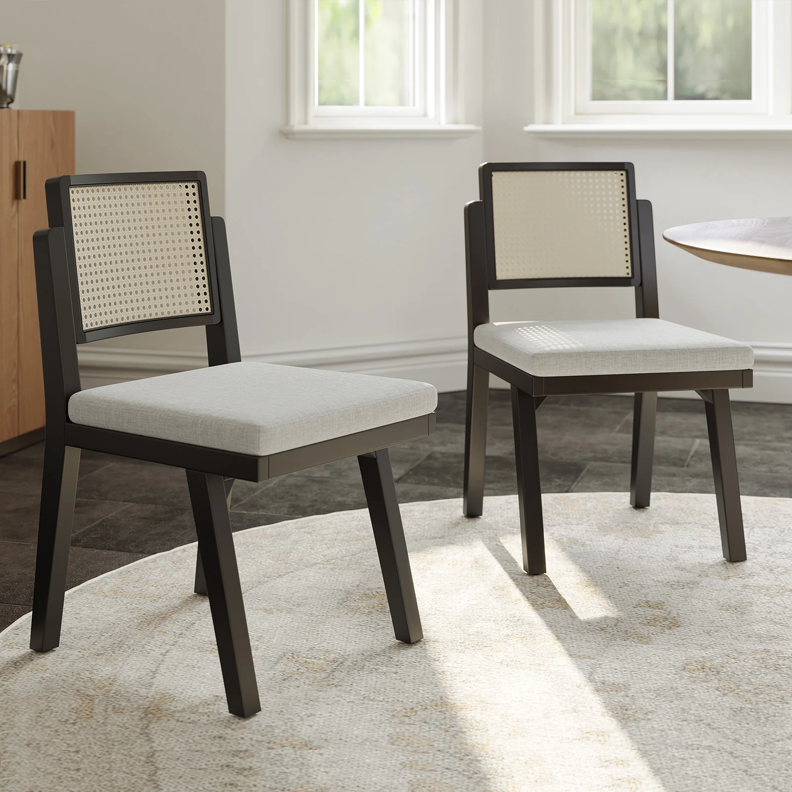 Elazar Modern Woven Rattan Backrest Dining Chair(Optional Types) - Image 10