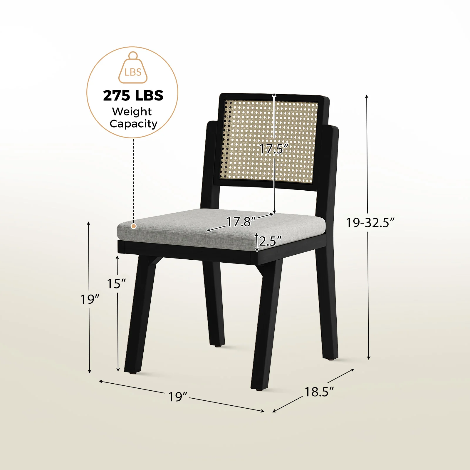 Elazar Modern Woven Rattan Backrest Dining Chair(Optional Types) - Image 11