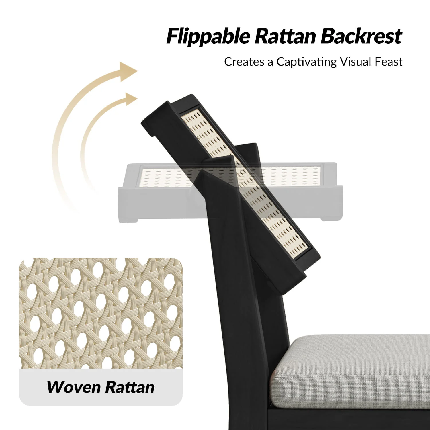 Elazar Modern Woven Rattan Backrest Dining Chair(Optional Types) - Image 20