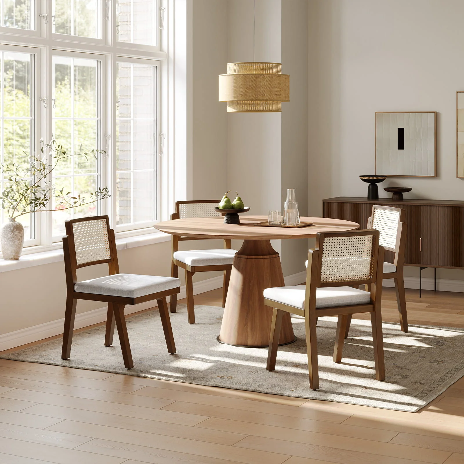 Elazar Modern Woven Rattan Backrest Dining Chair(Optional Types) - Image 27