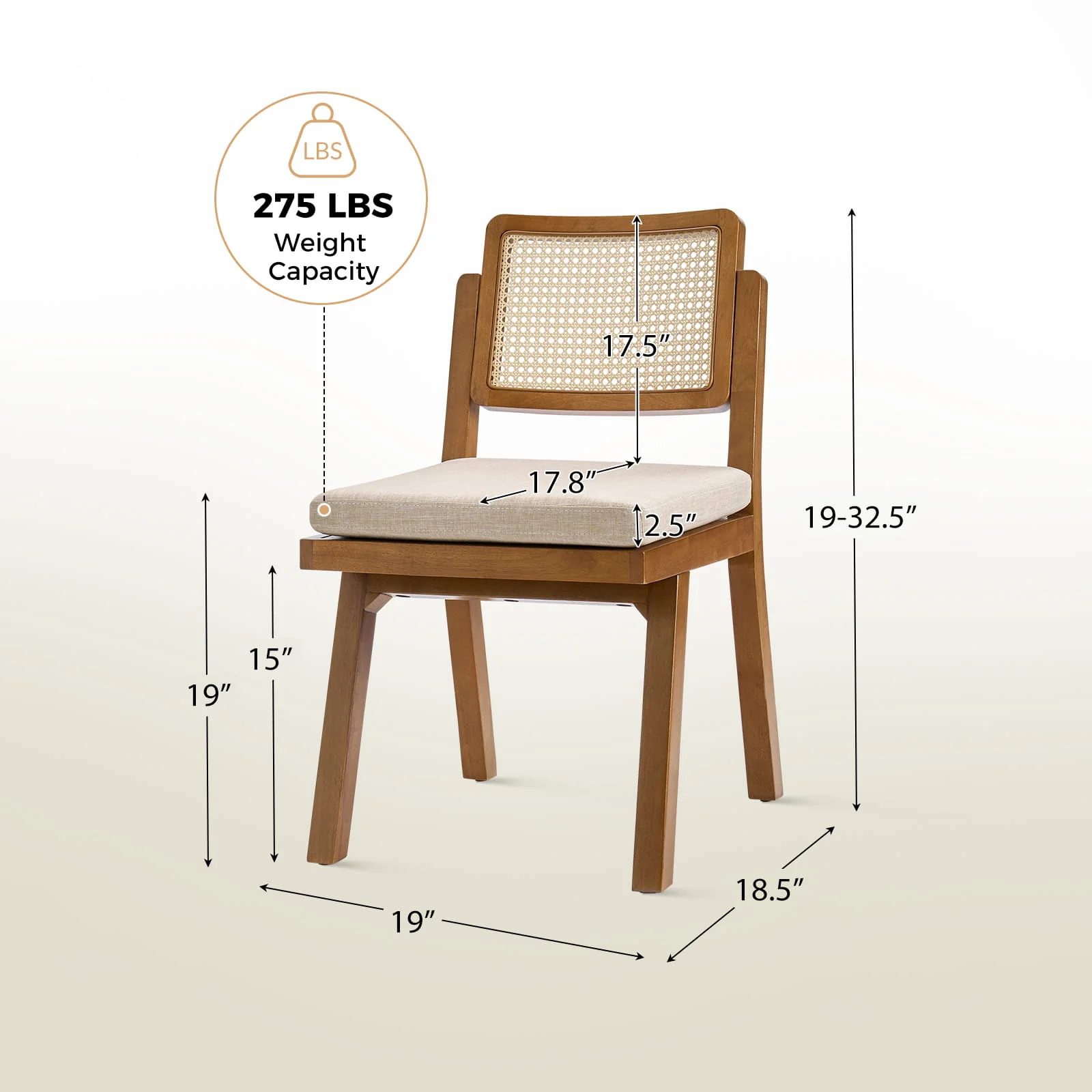 Elazar Modern Woven Rattan Backrest Dining Chair(Optional Types) - Image 29
