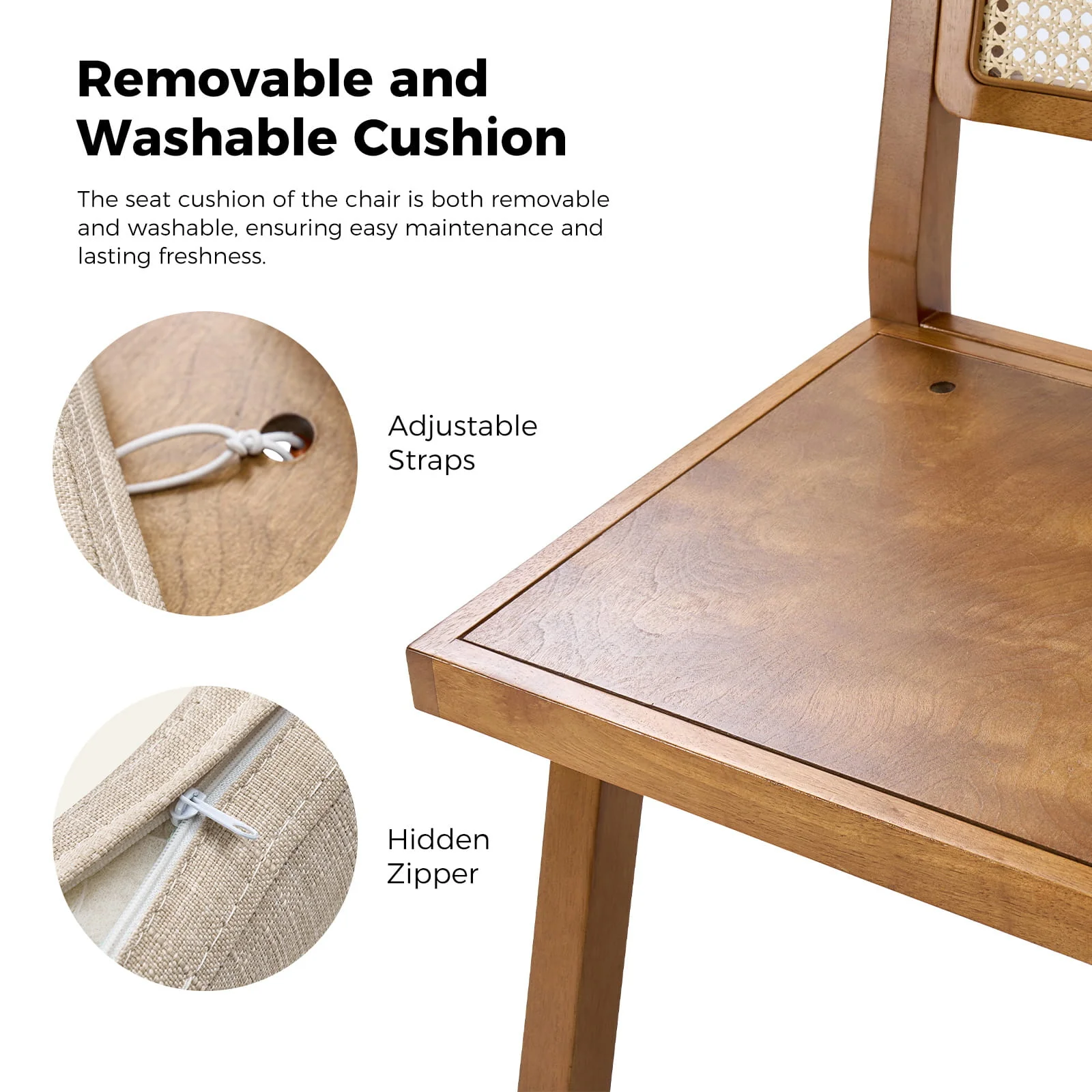 Elazar Modern Woven Rattan Backrest Dining Chair(Optional Types) - Image 35